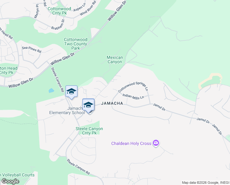 map of restaurants, bars, coffee shops, grocery stores, and more near 3130 Indian Mills Lane in Jamul