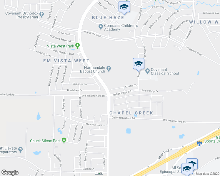 map of restaurants, bars, coffee shops, grocery stores, and more near 10144 Cougar Tr in Fort Worth