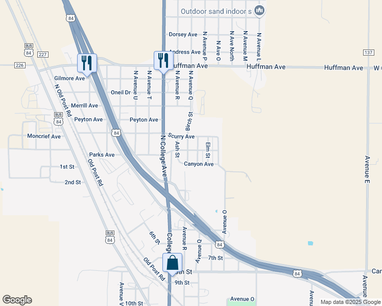 map of restaurants, bars, coffee shops, grocery stores, and more near 101-199 Birch Street in Snyder