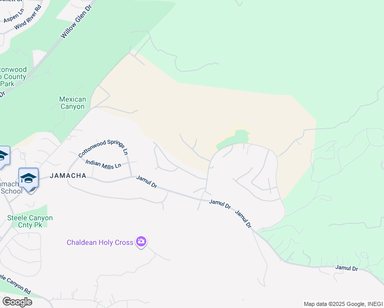 map of restaurants, bars, coffee shops, grocery stores, and more near 3402 Ashley Park Drive in Jamul
