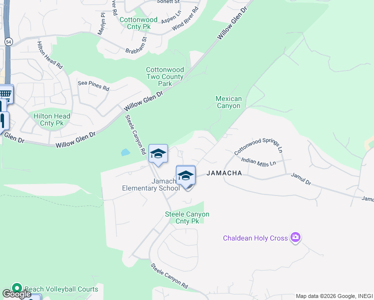 map of restaurants, bars, coffee shops, grocery stores, and more near in Jamacha