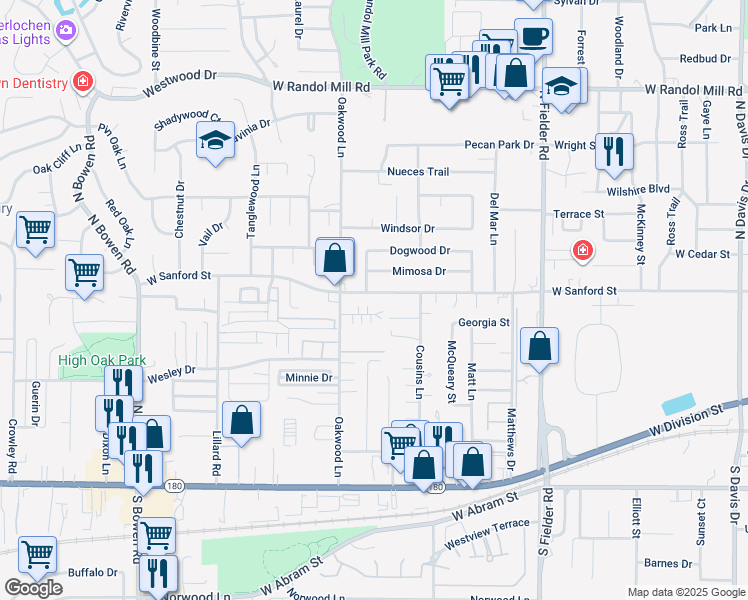 map of restaurants, bars, coffee shops, grocery stores, and more near 1830 Sheehan Court in Arlington