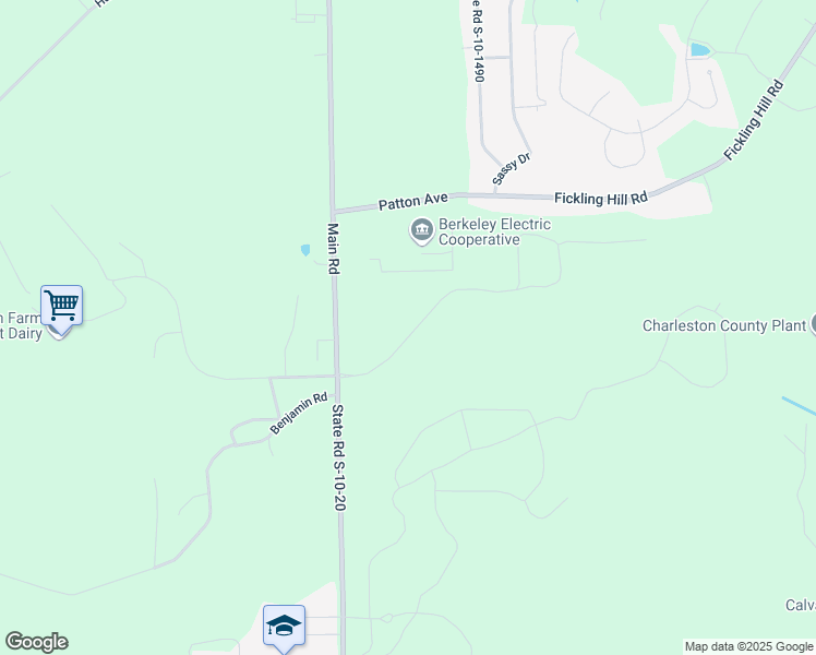 map of restaurants, bars, coffee shops, grocery stores, and more near 1135 Main Road in Johns Island