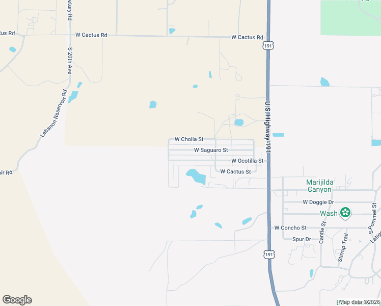 map of restaurants, bars, coffee shops, grocery stores, and more near 1263 West Saguaro Street in Safford