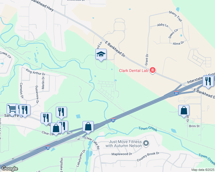map of restaurants, bars, coffee shops, grocery stores, and more near 317 Jennifer Ct in Weatherford