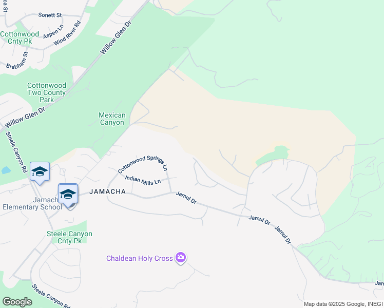 map of restaurants, bars, coffee shops, grocery stores, and more near 3307 Wentworth Drive in Jamul