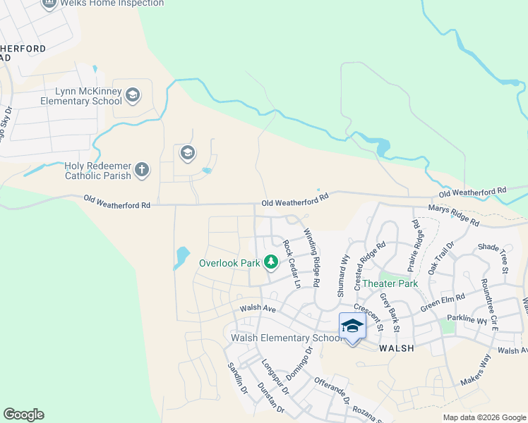 map of restaurants, bars, coffee shops, grocery stores, and more near Winding Ridge Road in Aledo