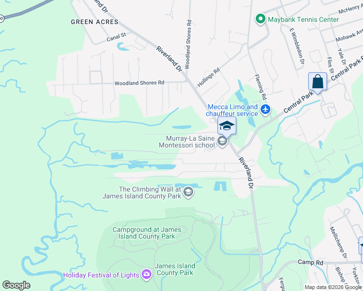 map of restaurants, bars, coffee shops, grocery stores, and more near 2072 Lucky Road in Charleston