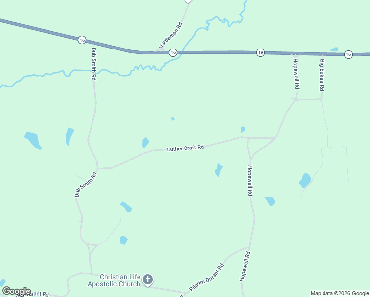 map of restaurants, bars, coffee shops, grocery stores, and more near Luther Craft Road in Kemper County