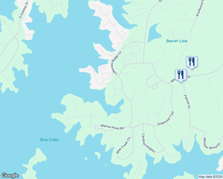 map of restaurants, bars, coffee shops, grocery stores, and more near 338-344 Sunset Point in Dadeville