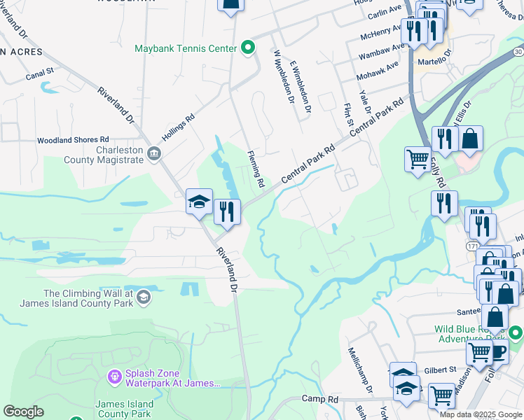 map of restaurants, bars, coffee shops, grocery stores, and more near in Charleston County