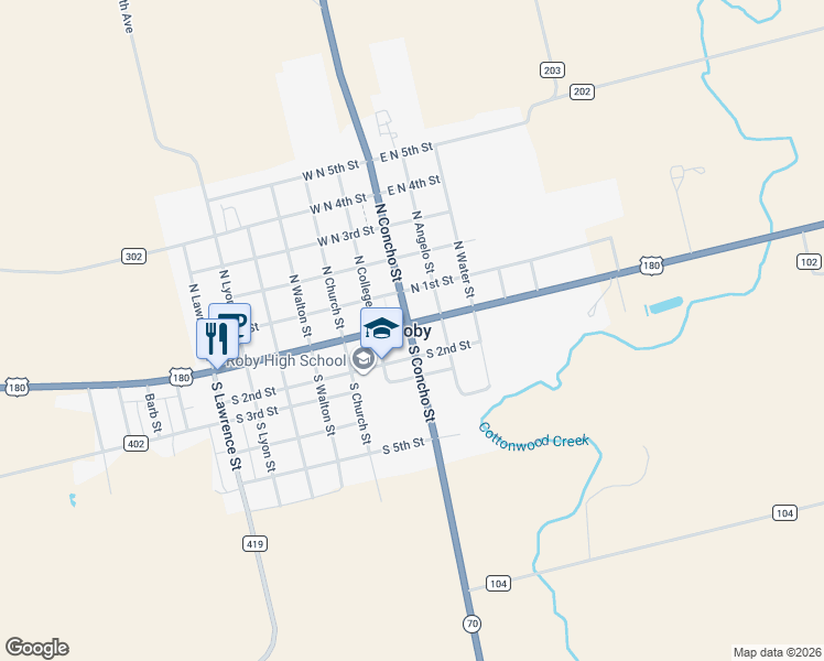map of restaurants, bars, coffee shops, grocery stores, and more near in Roby
