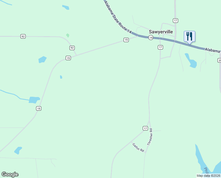 map of restaurants, bars, coffee shops, grocery stores, and more near in Sawyerville