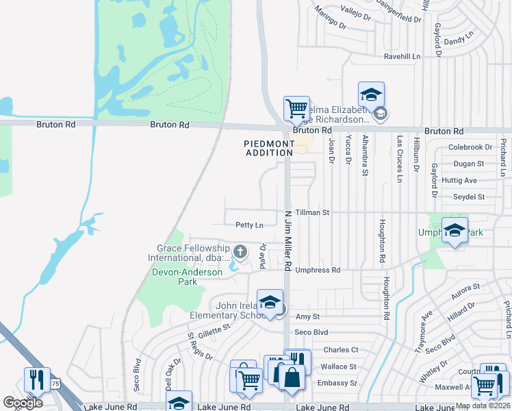 map of restaurants, bars, coffee shops, grocery stores, and more near 1917 Earnhardt Way in Dallas