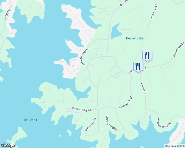 map of restaurants, bars, coffee shops, grocery stores, and more near Lakeview Ridge Circle in Dadeville