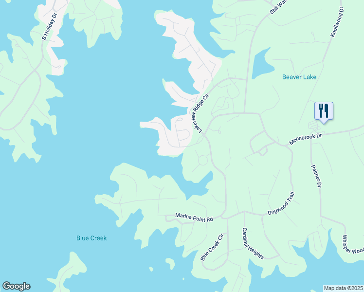map of restaurants, bars, coffee shops, grocery stores, and more near 338-344 Sunset Point in Dadeville