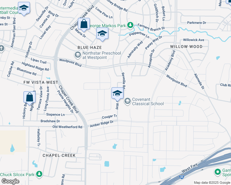 map of restaurants, bars, coffee shops, grocery stores, and more near 1508 Wind Star Way in Fort Worth