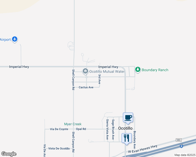 map of restaurants, bars, coffee shops, grocery stores, and more near 1273 3rd Avenue in Ocotillo