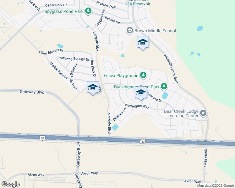 map of restaurants, bars, coffee shops, grocery stores, and more near 1527 Warrington Way in Forney