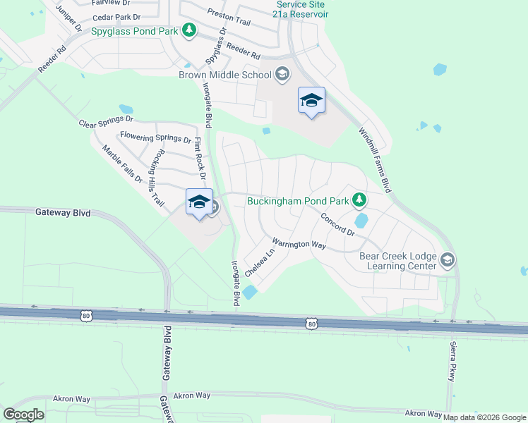 map of restaurants, bars, coffee shops, grocery stores, and more near 1528 Warrington Way in Forney