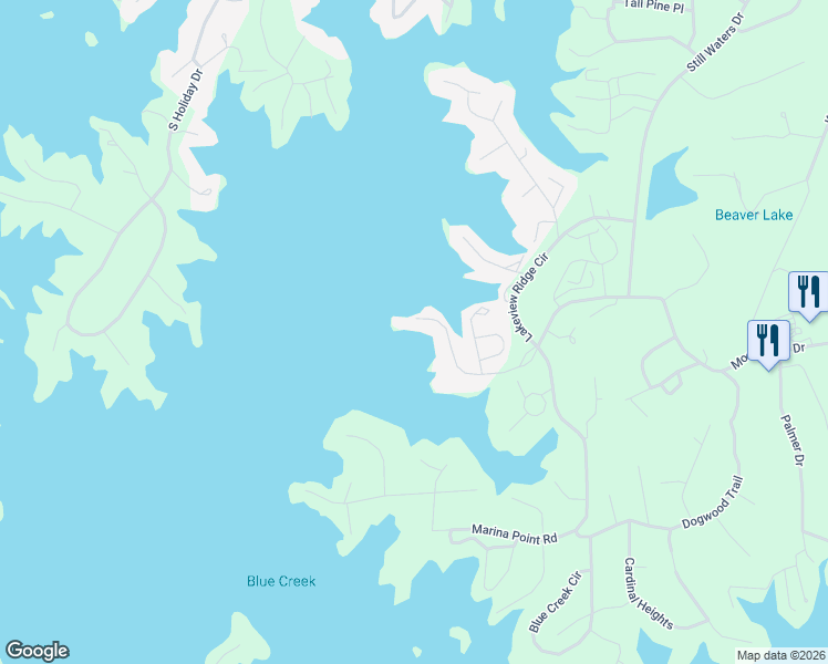 map of restaurants, bars, coffee shops, grocery stores, and more near 191 Sunset Point Drive in Dadeville