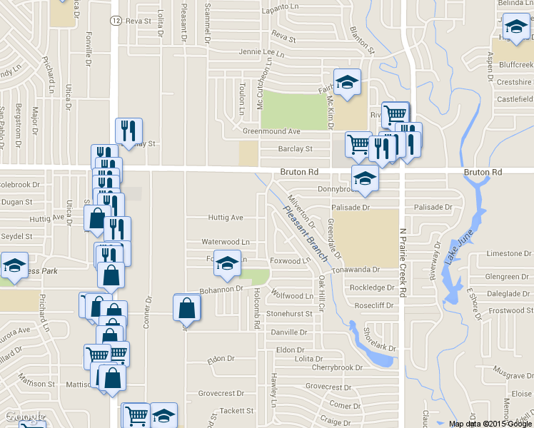 map of restaurants, bars, coffee shops, grocery stores, and more near 2006 Holcomb Rd in Dallas