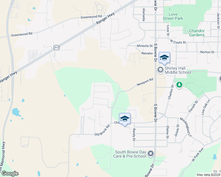 map of restaurants, bars, coffee shops, grocery stores, and more near 1457 Shadow Run in Weatherford