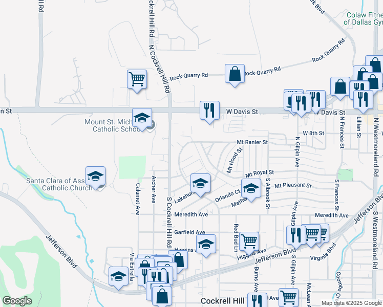 map of restaurants, bars, coffee shops, grocery stores, and more near 4221 Chanute Court in Dallas