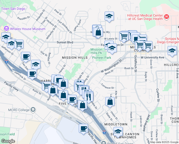 map of restaurants, bars, coffee shops, grocery stores, and more near 3770 Keating Street in San Diego