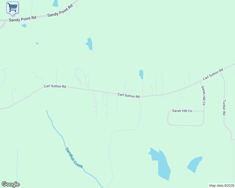 map of restaurants, bars, coffee shops, grocery stores, and more near Carl Sutton Road in Lizella