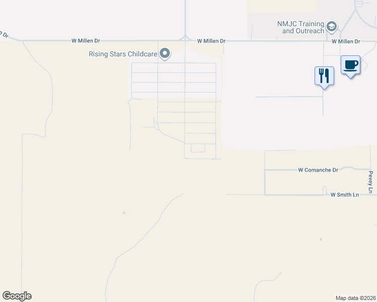 map of restaurants, bars, coffee shops, grocery stores, and more near Unnamed Road in Hobbs