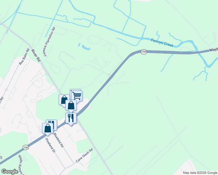 map of restaurants, bars, coffee shops, grocery stores, and more near 2729 South Carolina 700 in Johns Island