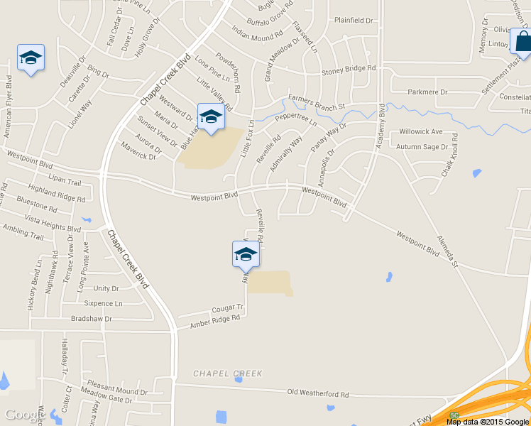 map of restaurants, bars, coffee shops, grocery stores, and more near 805 Reveille Road in Fort Worth