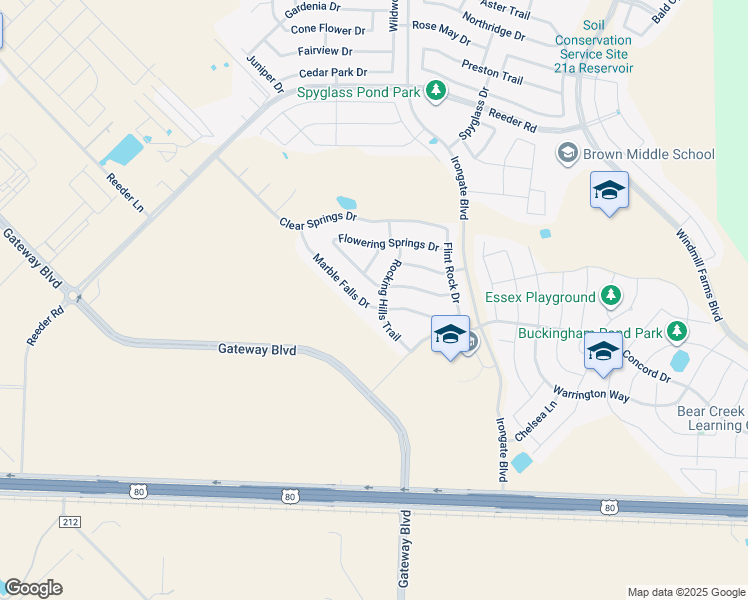 map of restaurants, bars, coffee shops, grocery stores, and more near 3102 Marble Falls Drive in Forney