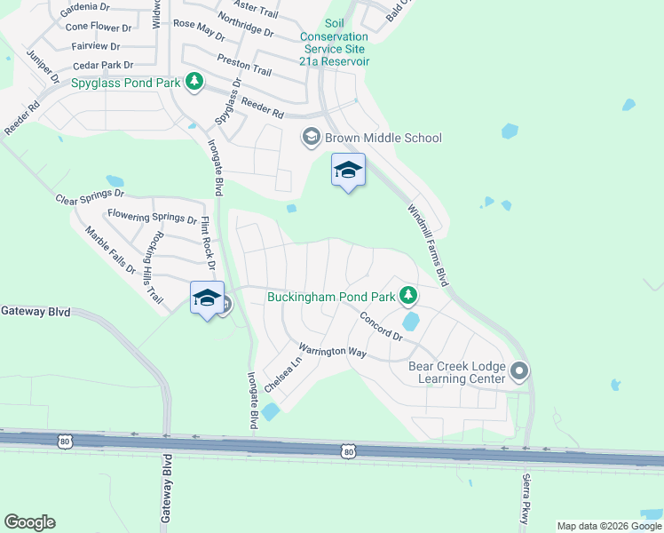 map of restaurants, bars, coffee shops, grocery stores, and more near 1010 Hanover Drive in Forney