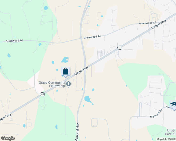 map of restaurants, bars, coffee shops, grocery stores, and more near 1701 Ranger Highway in Weatherford