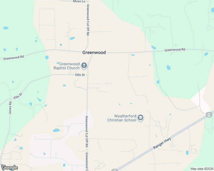 map of restaurants, bars, coffee shops, grocery stores, and more near 118 Michael Lane in Weatherford