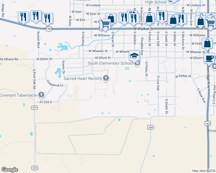 map of restaurants, bars, coffee shops, grocery stores, and more near 1300 Glenwood Circle in Breckenridge