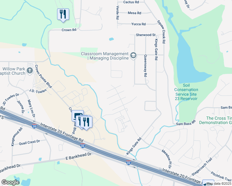 map of restaurants, bars, coffee shops, grocery stores, and more near 201 East Furlong in Willow Park