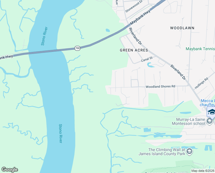 map of restaurants, bars, coffee shops, grocery stores, and more near 605 Stono Shores Point in Charleston