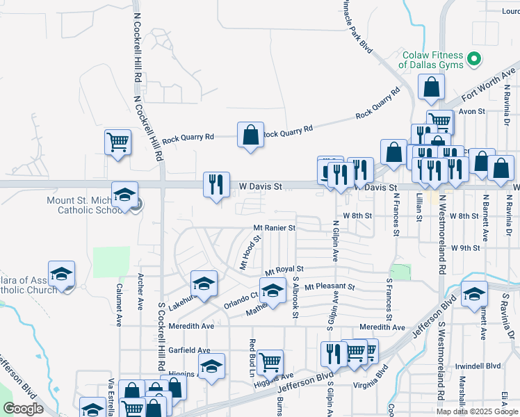 map of restaurants, bars, coffee shops, grocery stores, and more near 238 Kittiwake Circle in Dallas