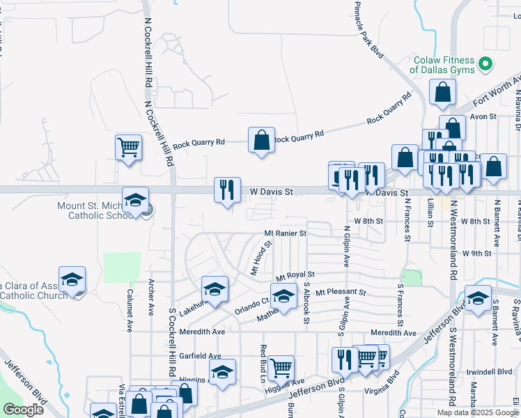 map of restaurants, bars, coffee shops, grocery stores, and more near 238 Kittiwake Circle in Dallas