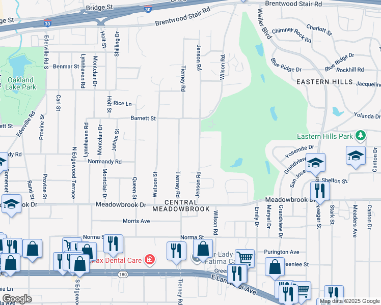 map of restaurants, bars, coffee shops, grocery stores, and more near 2001 Jenson Road in Fort Worth