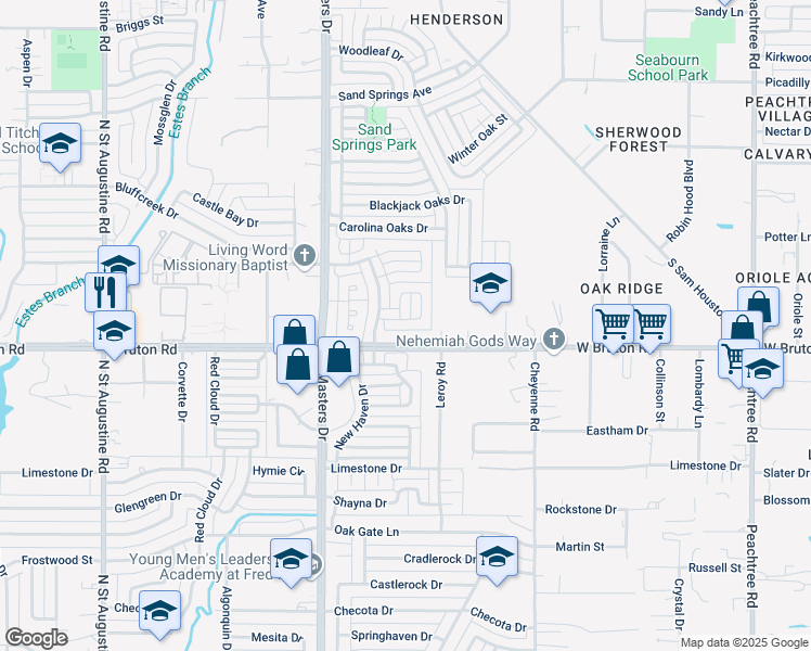 map of restaurants, bars, coffee shops, grocery stores, and more near 10326 Nantucket Village Court in Dallas