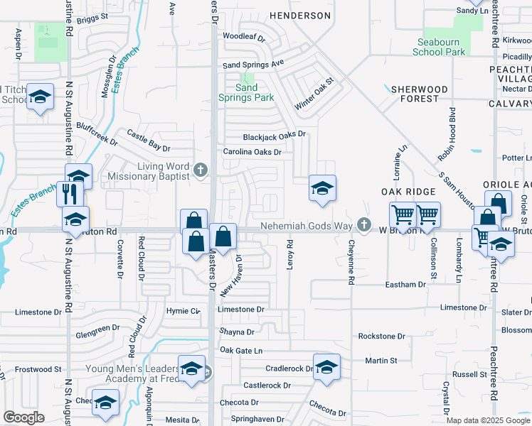 map of restaurants, bars, coffee shops, grocery stores, and more near 10326 Nantucket Village Court in Dallas