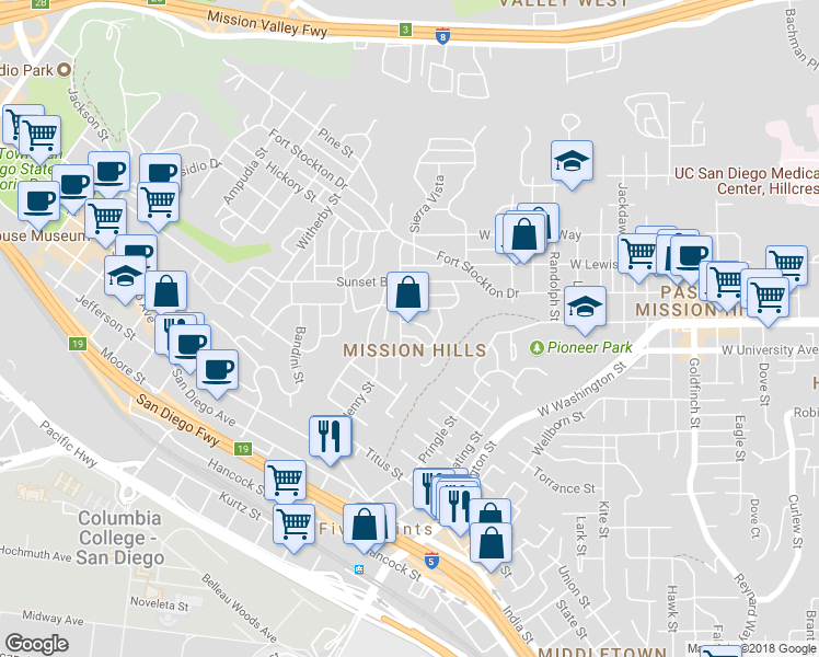 map of restaurants, bars, coffee shops, grocery stores, and more near 1884 Lyndon Road in San Diego