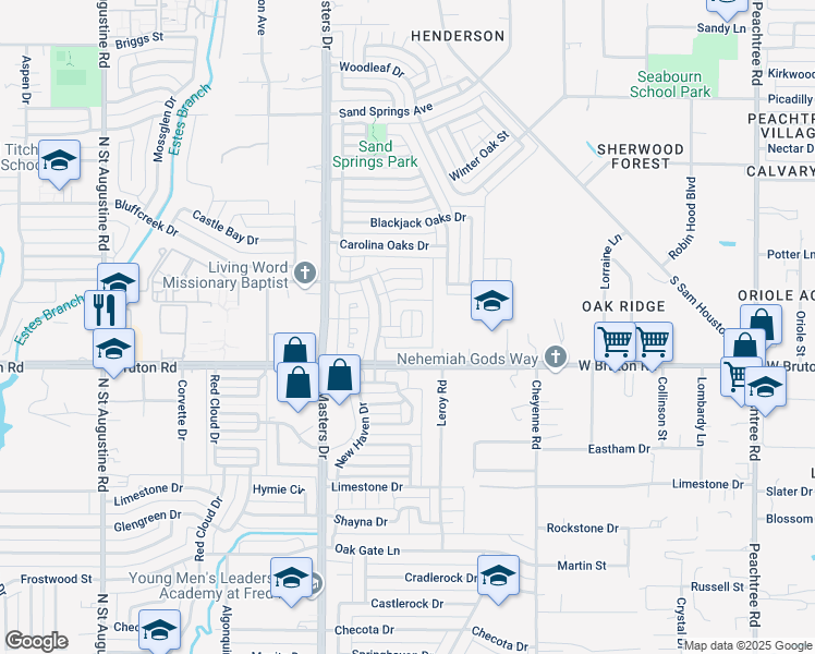 map of restaurants, bars, coffee shops, grocery stores, and more near 2210 Nantucket Village Circle in Dallas