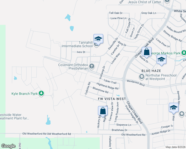 map of restaurants, bars, coffee shops, grocery stores, and more near 10733 Lipan Trail in Fort Worth