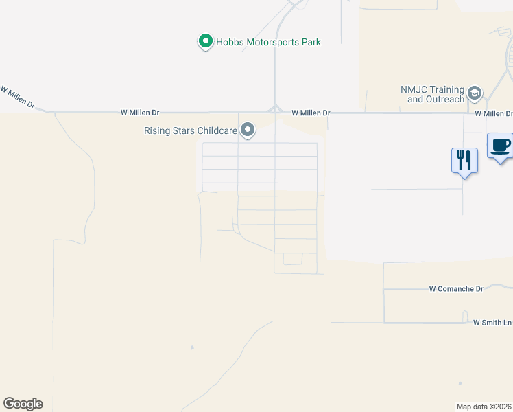 map of restaurants, bars, coffee shops, grocery stores, and more near 5115 West Steel Driver Road in Hobbs