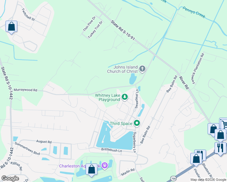 map of restaurants, bars, coffee shops, grocery stores, and more near 2929 State Road S-10-1441 in Johns Island